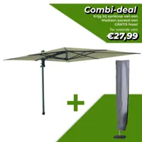Grote Zweefparasol Saint-tropez l355b300cm Ecru van Madison - thumbnail