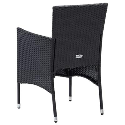 5-delige Tuinset met kussens poly rattan zwart - thumbnail