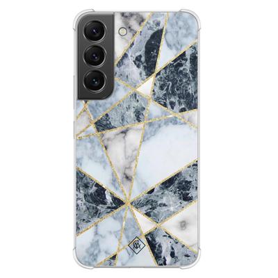 Samsung Galaxy S22 shockproof hoesje - Marmer blauw