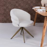 Richmond Draaibare Eetkamerstoel 'Zendaya' Chenille, kleur Beige - thumbnail
