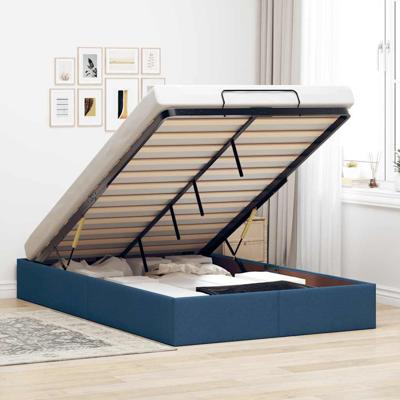 Bedframe zonder matras 120x200 cm stof blauw