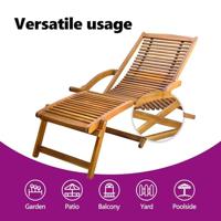 Terrasstoel met voetensteun massief acaciahout - thumbnail