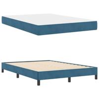 Boxspringbed met matras Donkerblauw 140 x 200 cm Fluweel - thumbnail