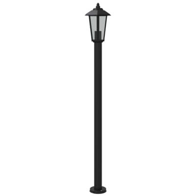 Vloerlamp voor buiten 3 st 120 cm roestvrijstaal zwart Vloerlamp voor buiten 3 st 120 cm roestvrijstaal zwart