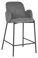 LABEL51 Barkruk Jari - Donkergrijs - Ribcord - Laag - thumbnail