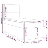 Boxspring met matras stof donkergrijs 80x200 cm - thumbnail