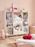 XL boekenkast mix boeken en speelgoed wit - thumbnail