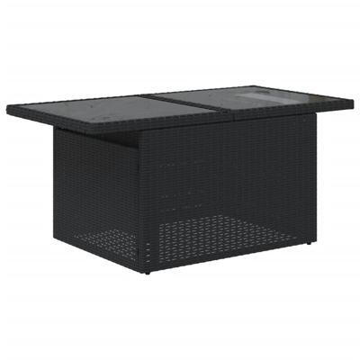 6-delige Loungeset met kussens poly rattan zwart - thumbnail