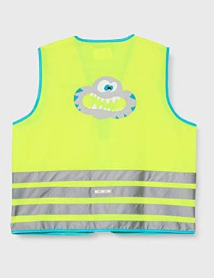 Wowow Reflectievest kids crazy monster maat l geel