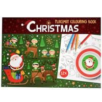 Kleurboek Placemat Kerst, 12st. - thumbnail