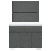 Boxspring met matras stof donkergrijs 90x190 cm - thumbnail