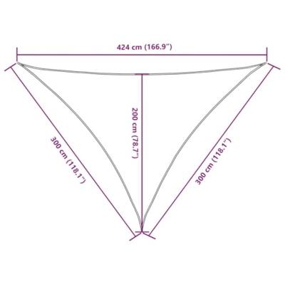 VidaXL Zonnescherm driehoekig 3x3x4,24 m oxford stof antracietkleurig - thumbnail