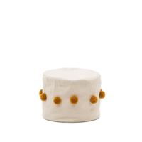 Kave Home Poef 'Manua' 40cm, kleur Beige/Mosterdgeel - thumbnail