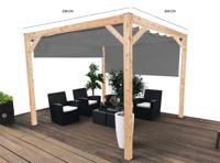 Complete Nesling pergola Stand Alone antraciet - 290 x 400 cm - thumbnail