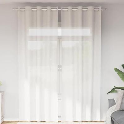 Gordijnen voile met doorvoertules 2 st wit