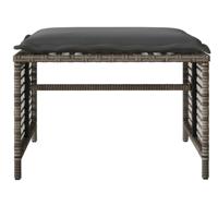 4-delige Loungeset met kussens poly rattan en glas grijs - thumbnail