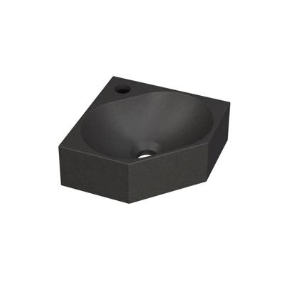 INK - Hoekfontein Quartz met 1 Kraangat - 270x270x100 mm - Zwart