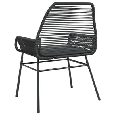 Tuinstoelen 2 st met kussens poly rattan zwart