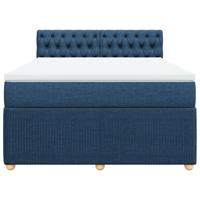 Boxspring met matras stof blauw 160x200 cm - thumbnail