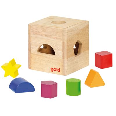 Goki houten sorteerkubus met blokken