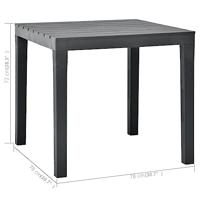 Tuintafel met 2 banken kunststof antraciet - thumbnail