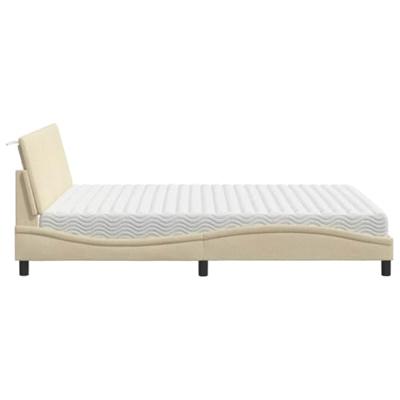 Bed met matras "Hanko" stof crèmekleurig 160x200 cm