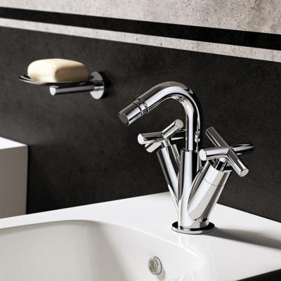 Hotbath Chap bidetmengkraan geborsteld nikkel Hotbath Chap bidetmengkraan geborsteld nikkel