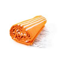 The One Towelling Hamamdoek Oranje/Wit - thumbnail