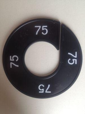 Maatring 9cm zwart/wit 75