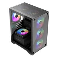 ATX Semi-toren doos KEEP OUT XC-201 GLASS Zwart - thumbnail