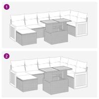 8-delige Loungeset met kussens poly rattan acacia bruin - thumbnail