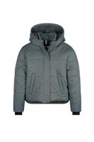 NoBell Meisjes winterjas kort met capuchon - Buffer - Rosemary groen - thumbnail