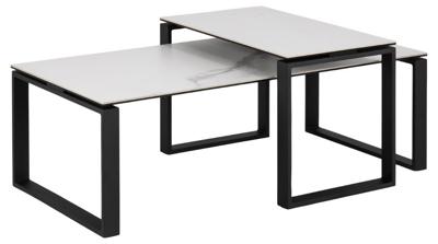 Sohome Salontafel 'Parker' Set van 2 stuks, Keramiek met marmerlook, kleur Wit