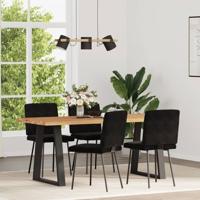 Eetkamerstoelen 4 st fluweel zwart - thumbnail