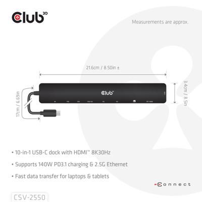 club3D CSV-2550 Laptopdockingstation Geschikt voor merk (dockingstation): Universeel