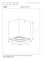 Lucide TUBE - Plafondspot - 1xGU10 - Wit - thumbnail