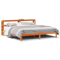 Bedframe zonder matras massief grenenhout wasbruin 180x200 cm - thumbnail