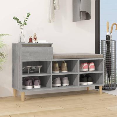 VidaXL Schoenenkast 102x36x60 cm bewerkt hout sonoma grijs