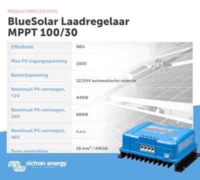 Victron Energy Victron BlueSolar MPPT Laadregelaar voor zonne-energie MPPT 12 V, 24 V 30 A Victron Energy Victron BlueSolar MPPT Laadregelaar voor zonne-energie MPPT 12 V, 24 V 30 A
