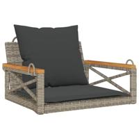 Schommelbank met kussens 63x62x40 cm poly rattan grijs - thumbnail