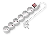 VALUE 6voudige stekkerdoos UTE, met aan/uit schakelaar, wit, 1,5 m - thumbnail