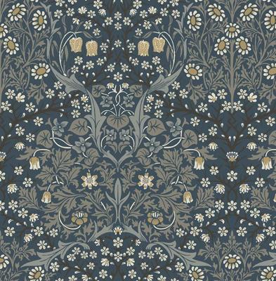 Dutch Wallcoverings British Heritage Bloem Blw/- Grijs