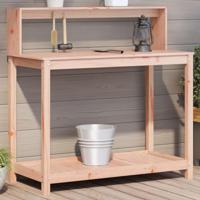 VidaXL Oppottafel met schappen 108x50x109,5 cm massief douglashout - thumbnail