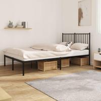 Bedframe met hoofdbord metaal zwart 120x190 cm - thumbnail