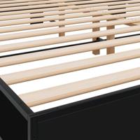Bedframe bewerkt hout metaal zwart 200x200 cm - thumbnail