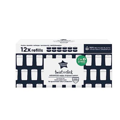 Set van 12 navullingen voor luieremmer Tec et Twist & Click TOMMEE TIPPEE Sangenic grijs