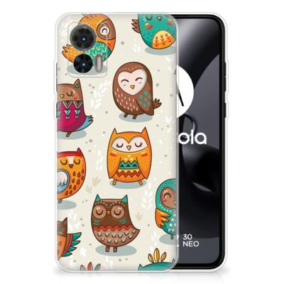 Motorola Edge 30 Neo | TPU Hoesje | Vrolijke Uilen