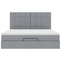 Ottoman bed met matras 160x200cm stof lichtgrijs - thumbnail
