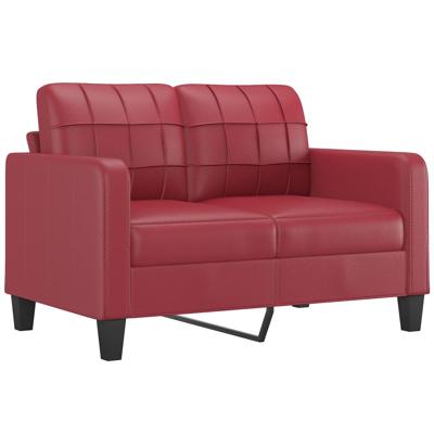 4-delige Loungeset met kussens fluweel wijnrood - thumbnail