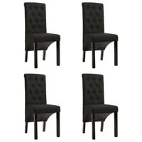 Eetkamerstoelen 4 st stof zwart - thumbnail